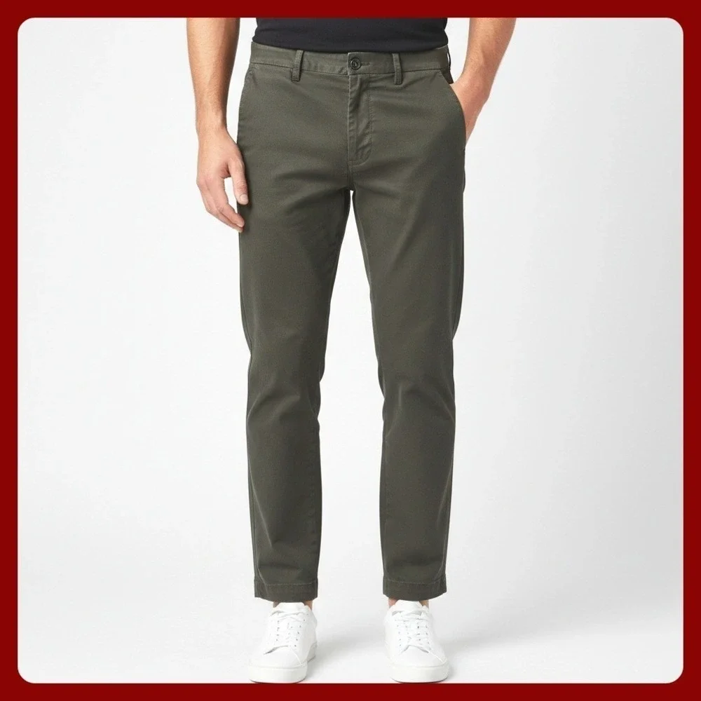 Banana Republic‎ Slim Fit Chino Pants Men 35x22 Grey Stretch EUC